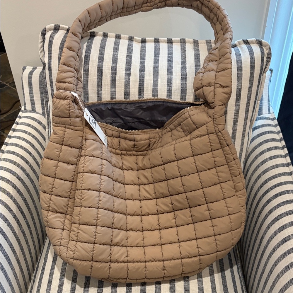 Urban Expressions Tasmin Quilted Puffer Shoulder Bag - Taupe